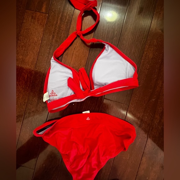 Prana Vibrant Red Bikini Set. Top is size L, bottom is size M - Picture 3 of 3